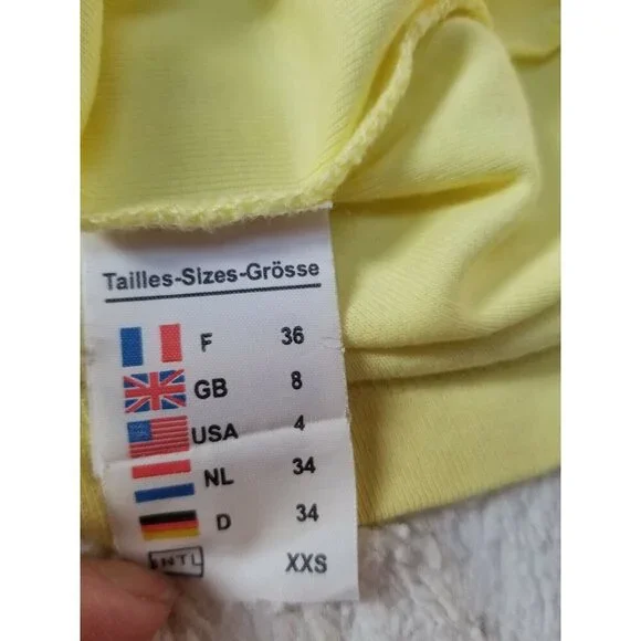 Saint James Womens Ajaccio II T-Shirt Size 4 Yellow Round Neck Short Sleeve - Picture 4 of 7